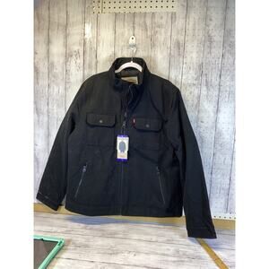 Levi’s Men’s Four-Pocket Field Jacket Size L Stand Collar Zip Snap Front NWT